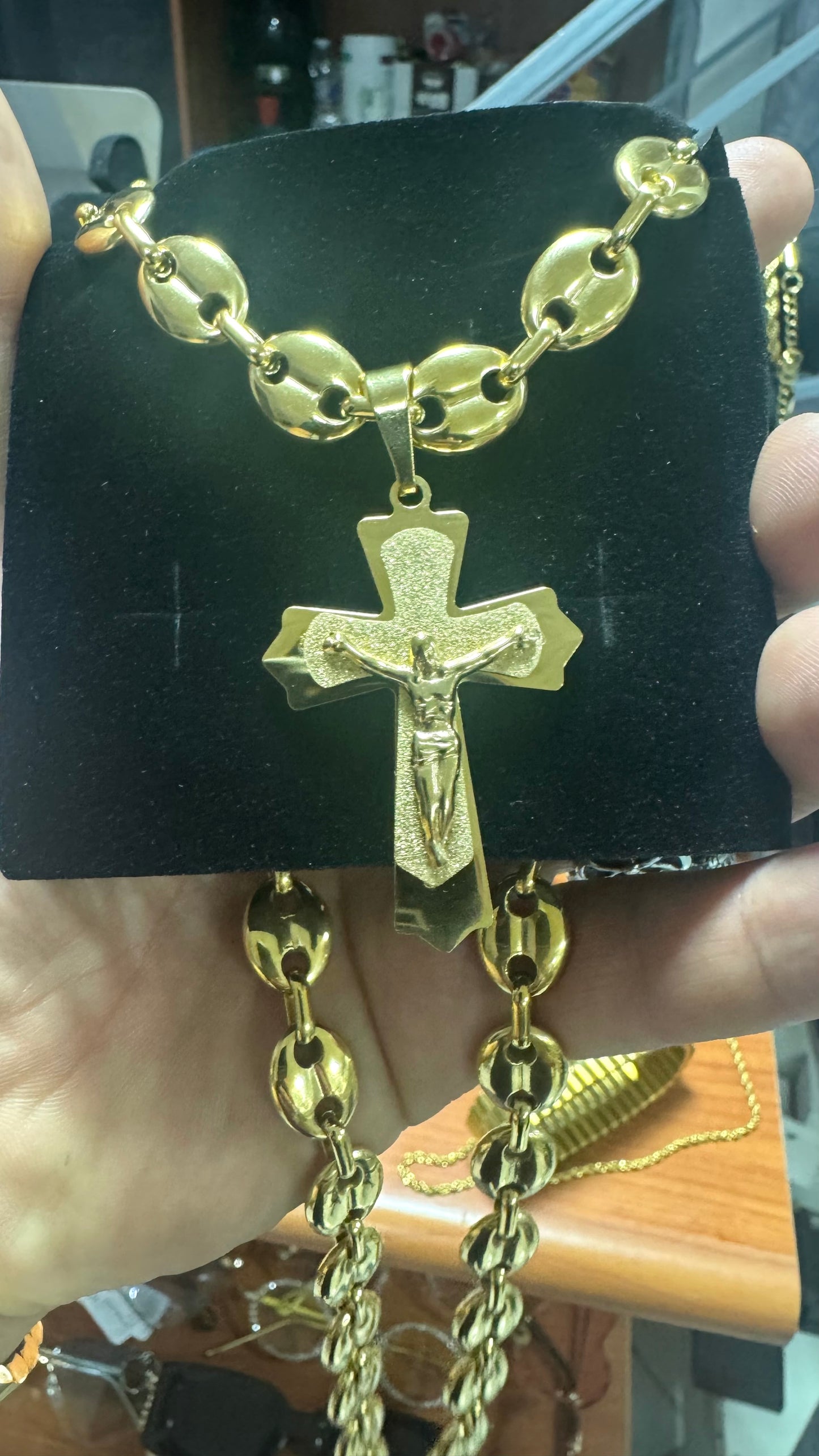 Combo Kit acciaio oro croce *110
