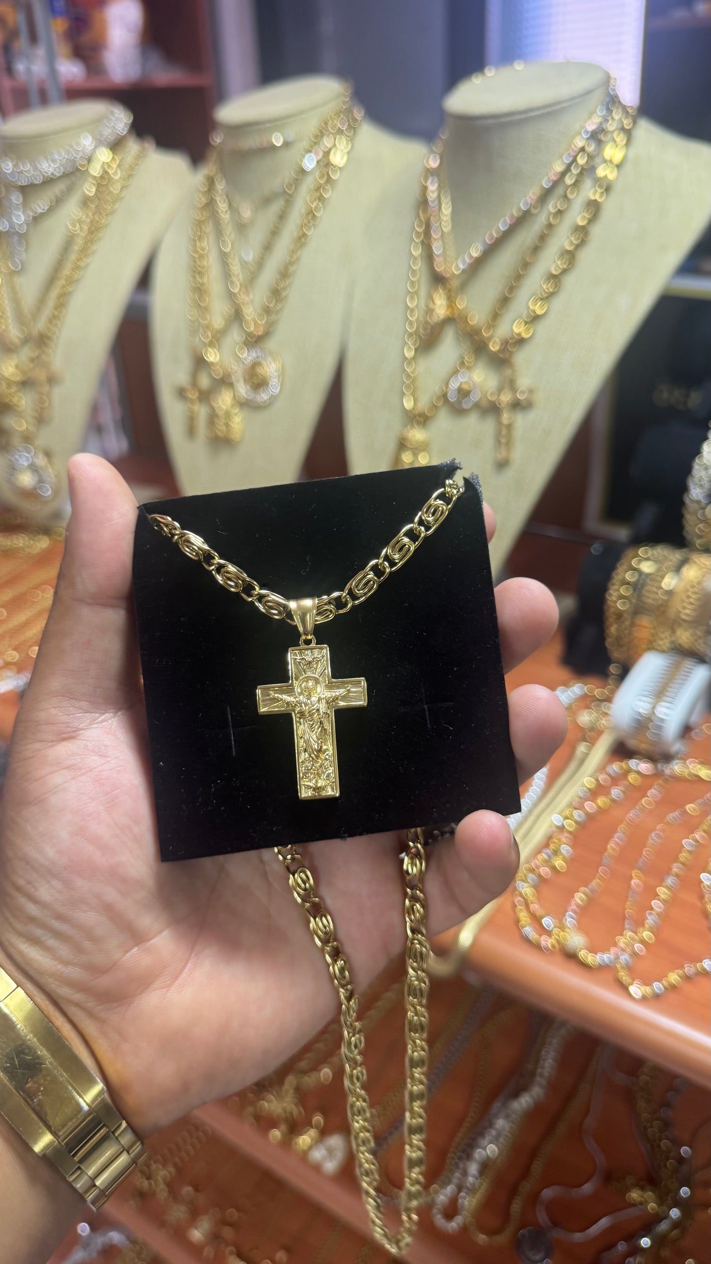Combo kit croce acciaio oro *142