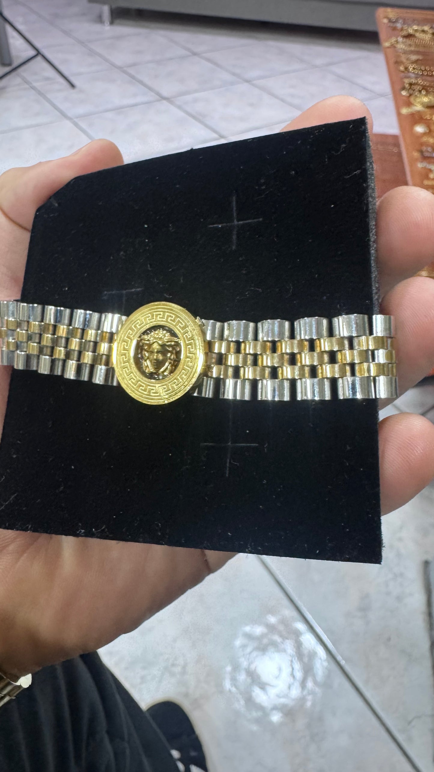 Bracciale giubileo medusa acciaio bicolore*51