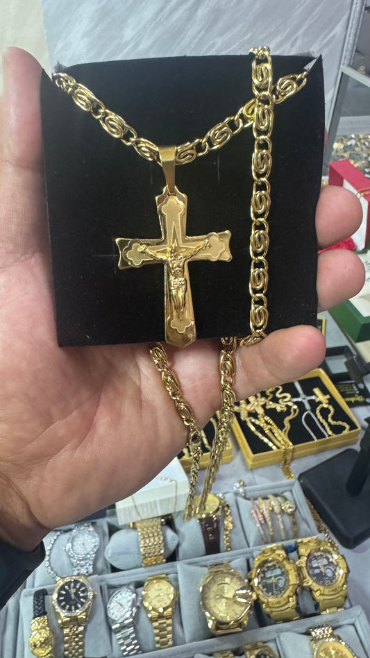 Combo kit croce acciaio oro *131