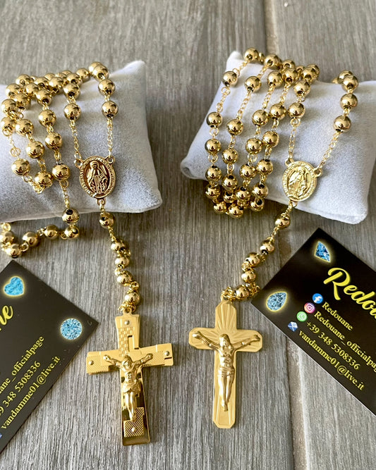 Rosario acciaio oro*24