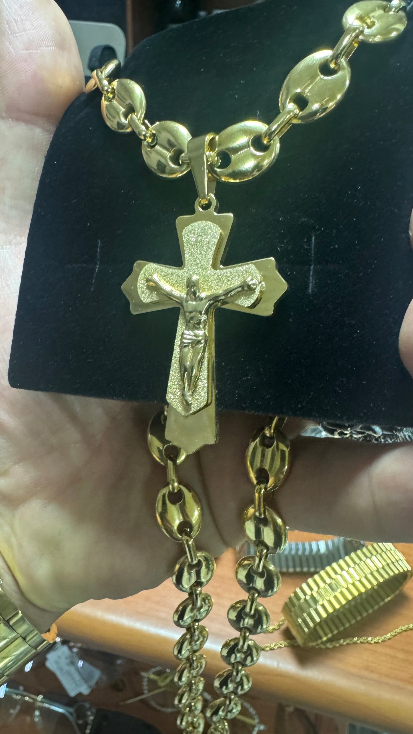 Combo Kit acciaio oro croce *110