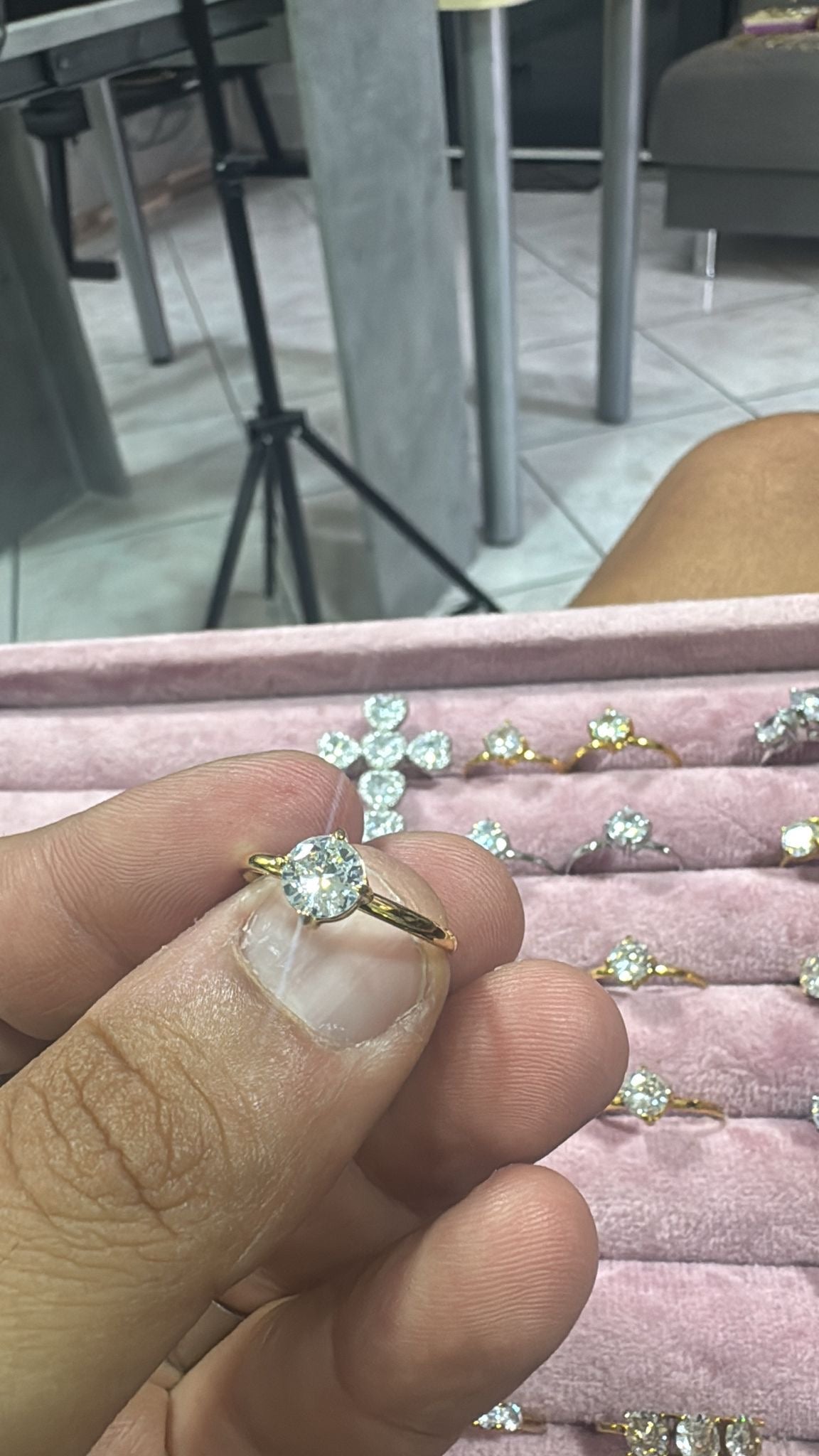 Anello donna punto luce oro acciaio *38