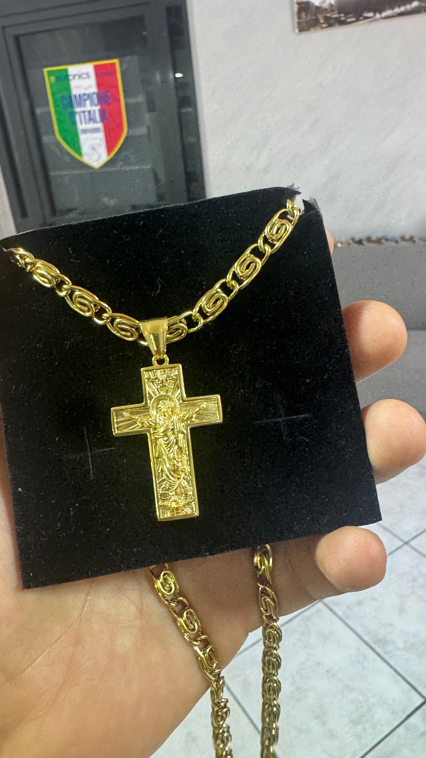 Combo kit croce acciaio oro *142