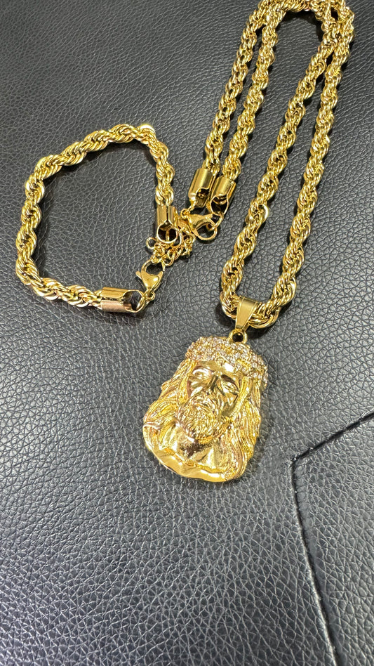 Combo kit Gesù oro acciaio *109
