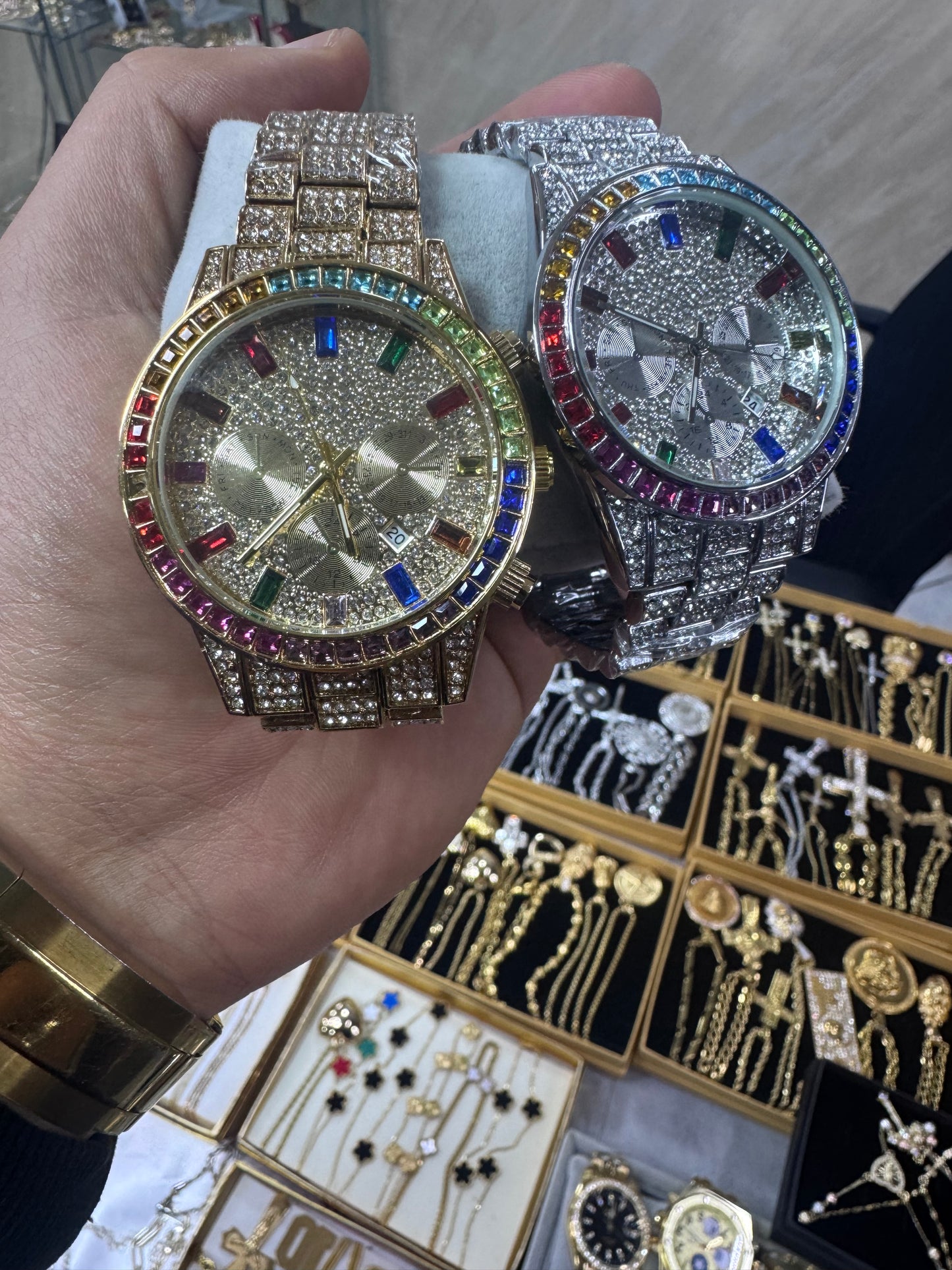 Orologio diamond acciaio oro *36