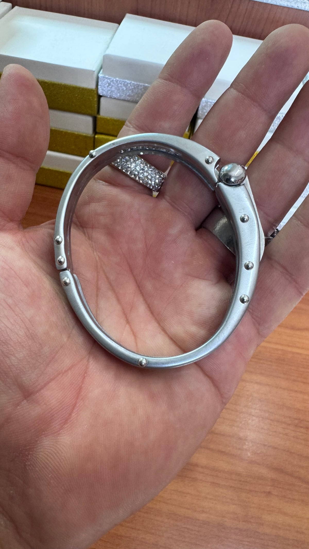 Bracciale manetta acciaio argento *5999