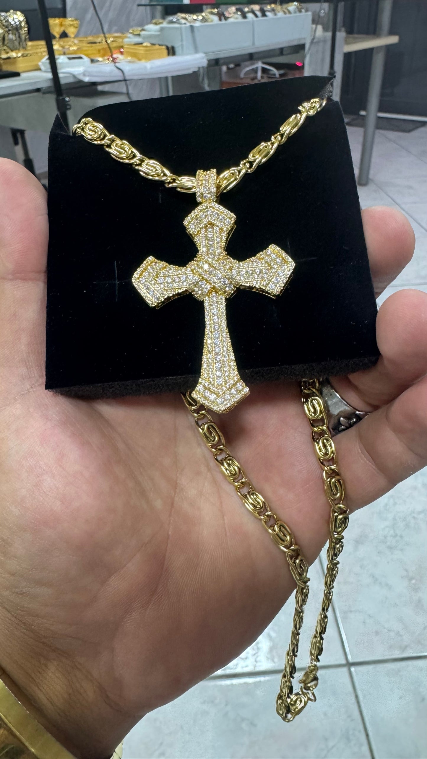 Combo kit croce acciaio oro *139