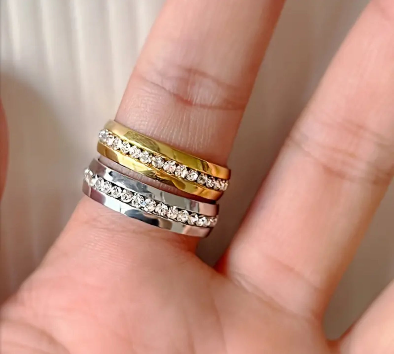 Anello acciaio oro *51