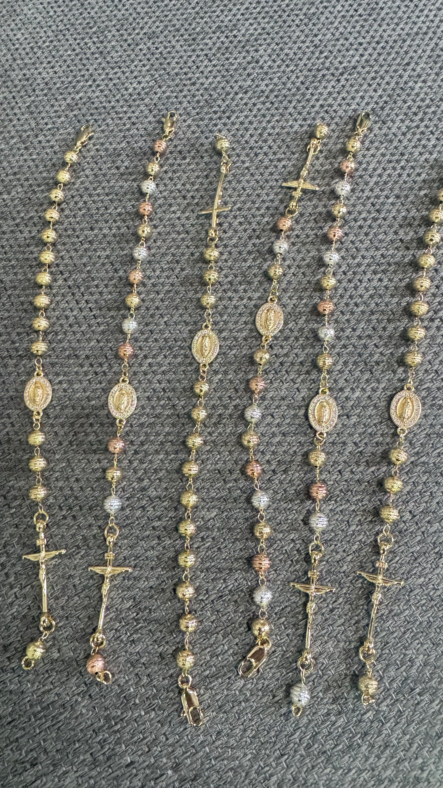 Bracciale rosario martellato Acciaio *34