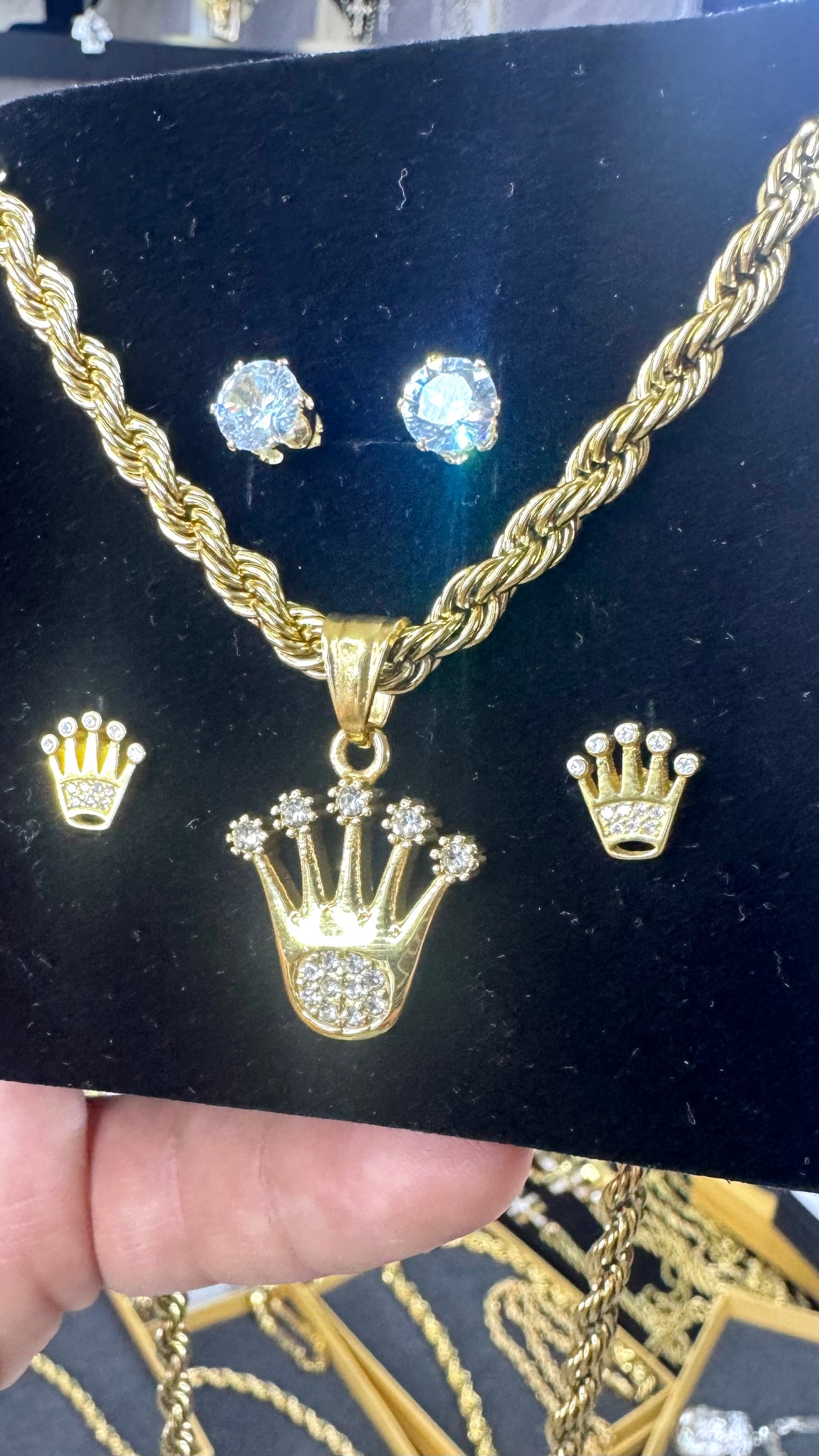 Combo Tris KING 4 pezzi acciaio oro * 2900